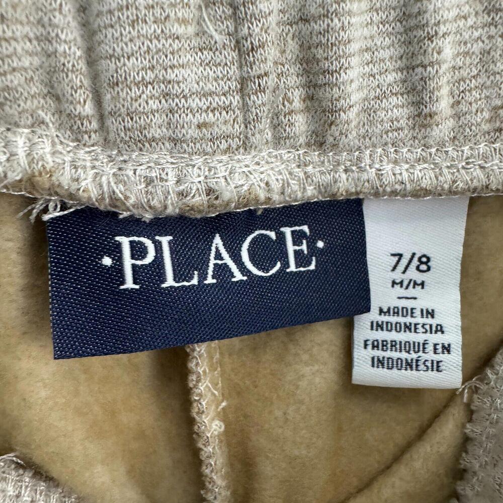 The Children’s Place Boy’s Size Medium 7/8 Beige Brown Fleece Jogger Pants New - Picture 3 of 6